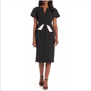 Harper Rose, Flutter Sleeve Sheath Dress, Size 4, Color: Black/White